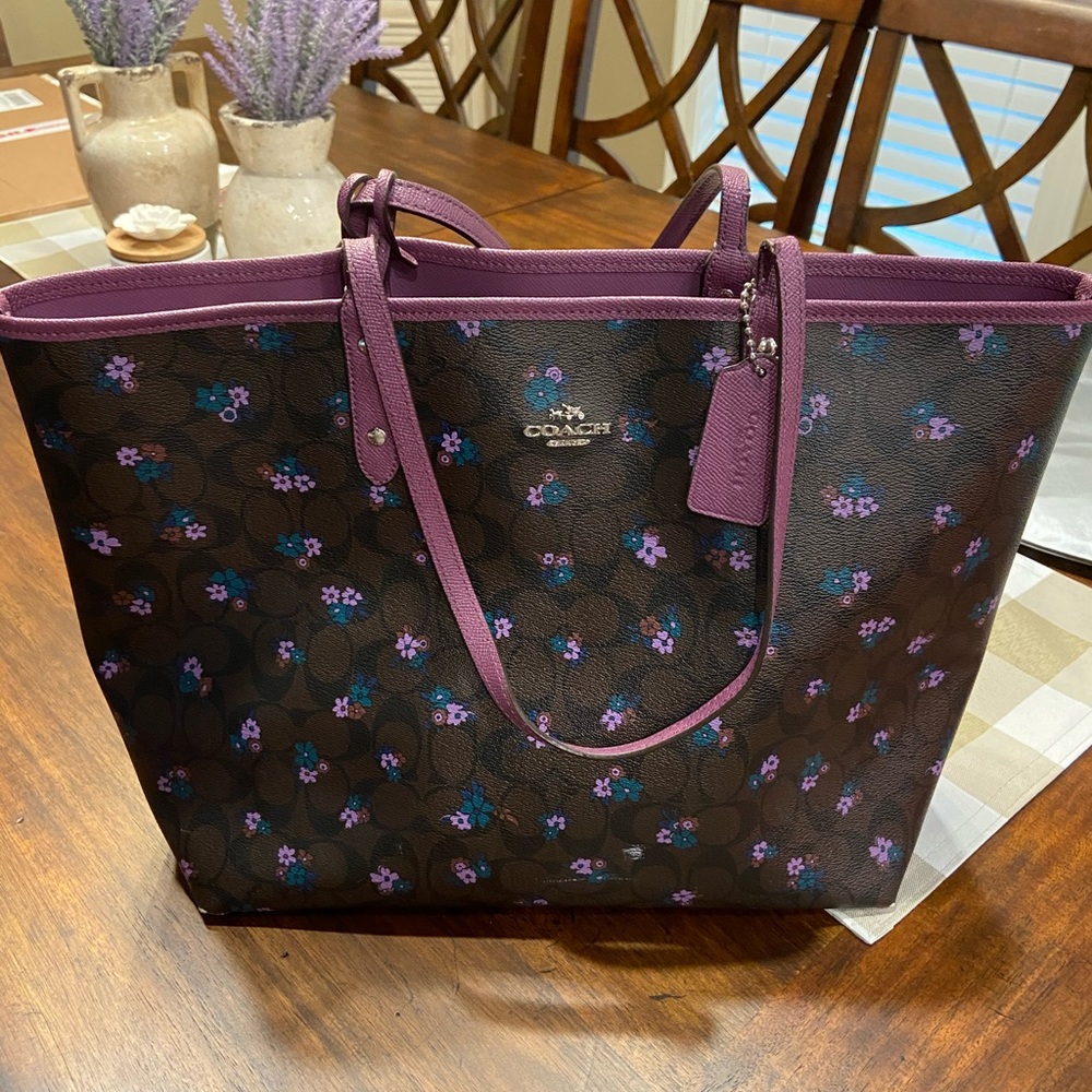 Coach floral tote